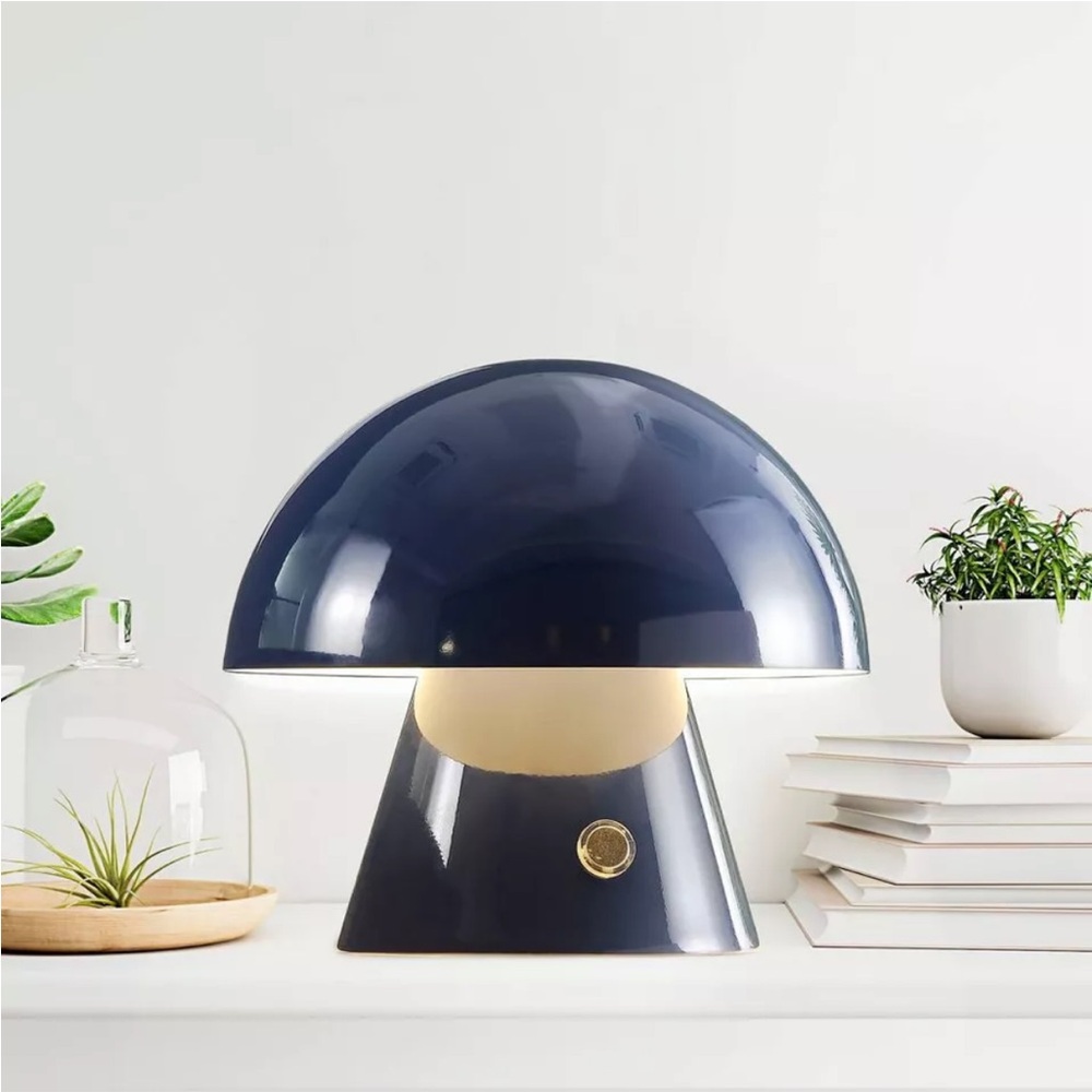 7" Porcini Contemporary Bohemian Rechargeable Iron LED Mushroom Lamp - JONATHAN